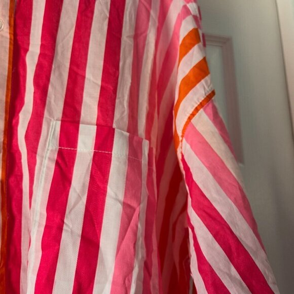 Beach Riot NWT Alexis Button Down Top Sunset Stripes Size PL - Picture 7 of 8